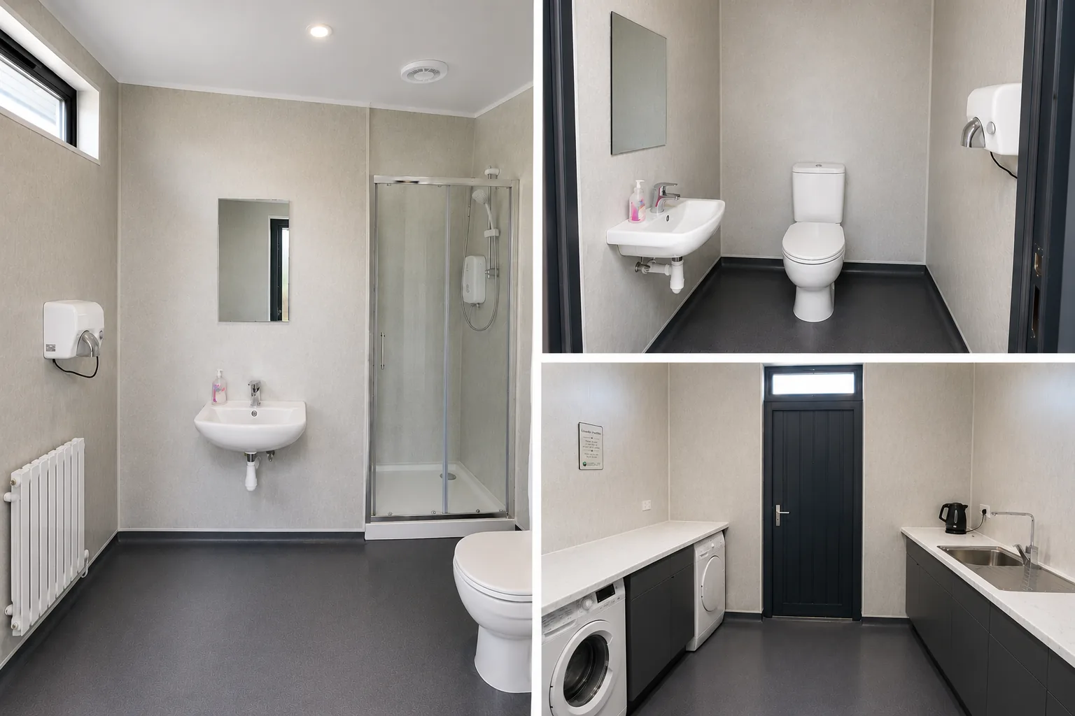 Inside the shower and toilet facilities at Collierhall Farm